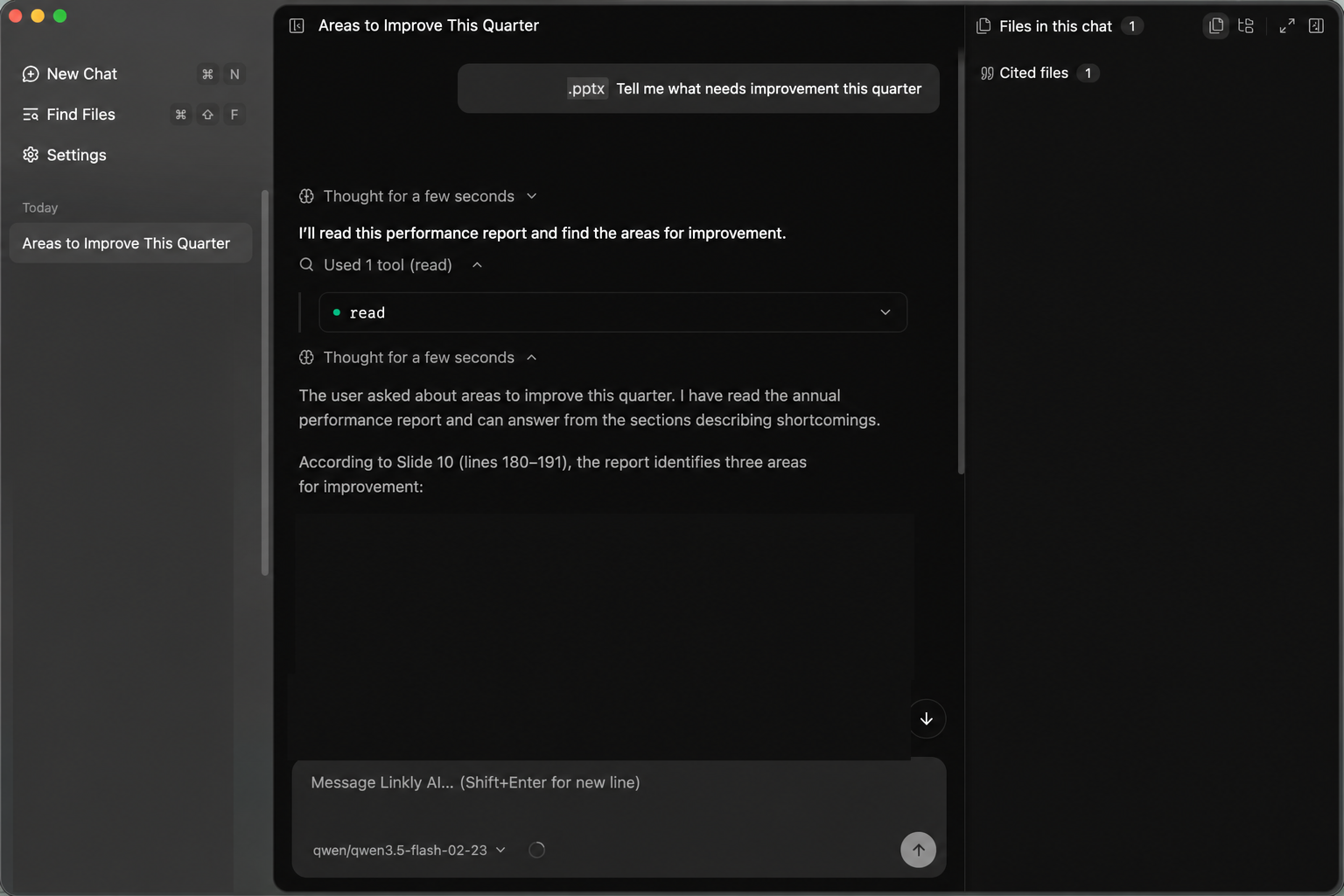 Read PowerPoint presentations in Linkly AI Chat