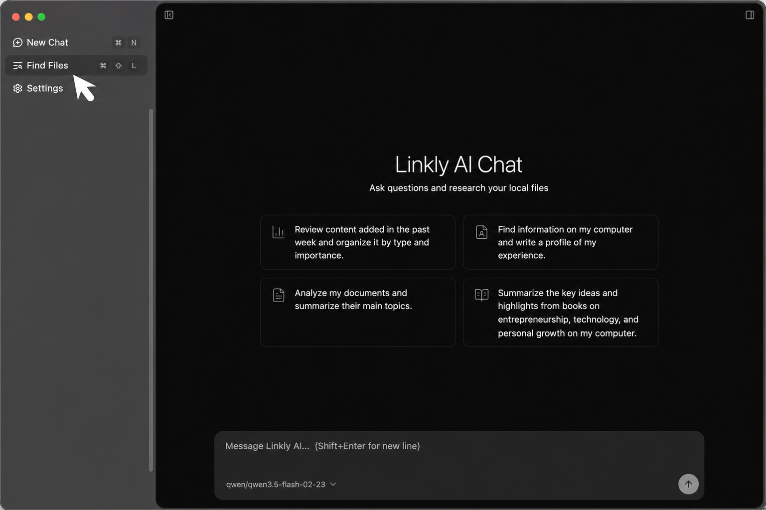 Linkly AI Chat as the default home screen